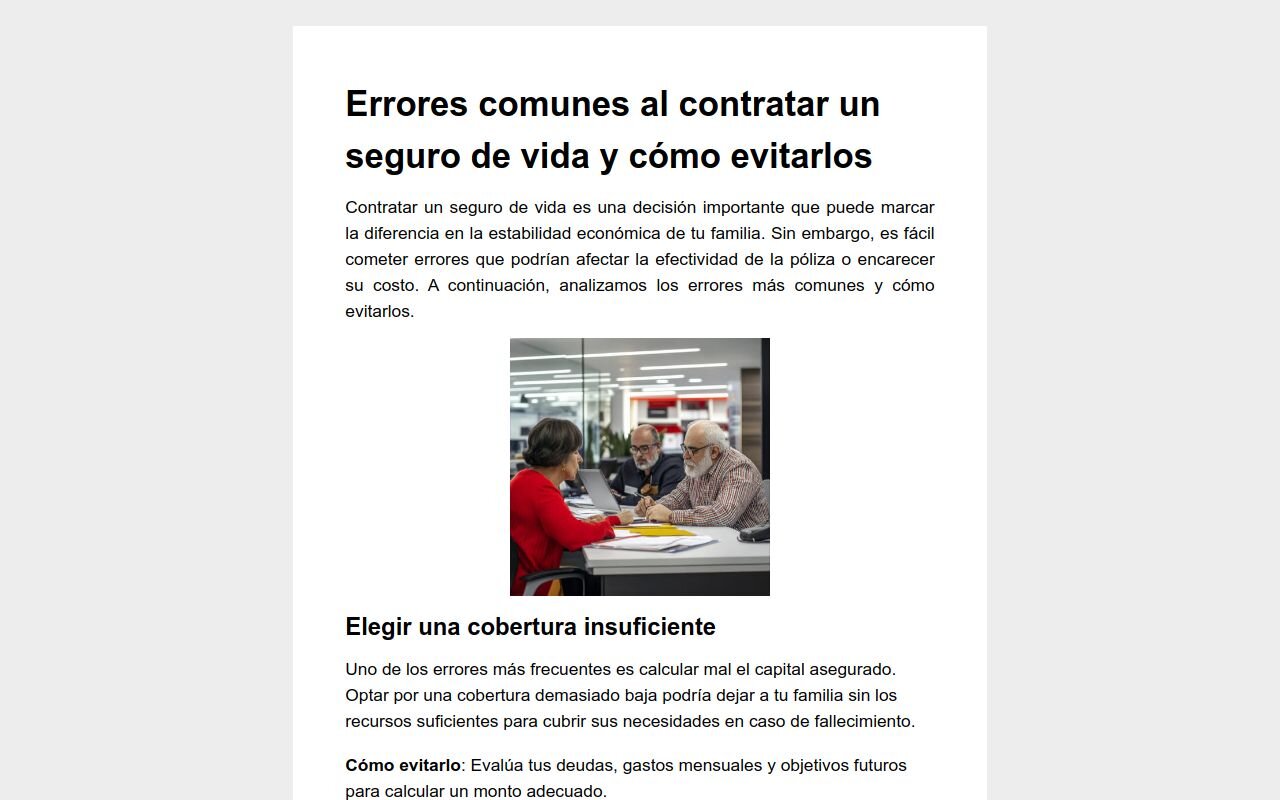 <strong>Errores Comunes al Contratar un Seguro